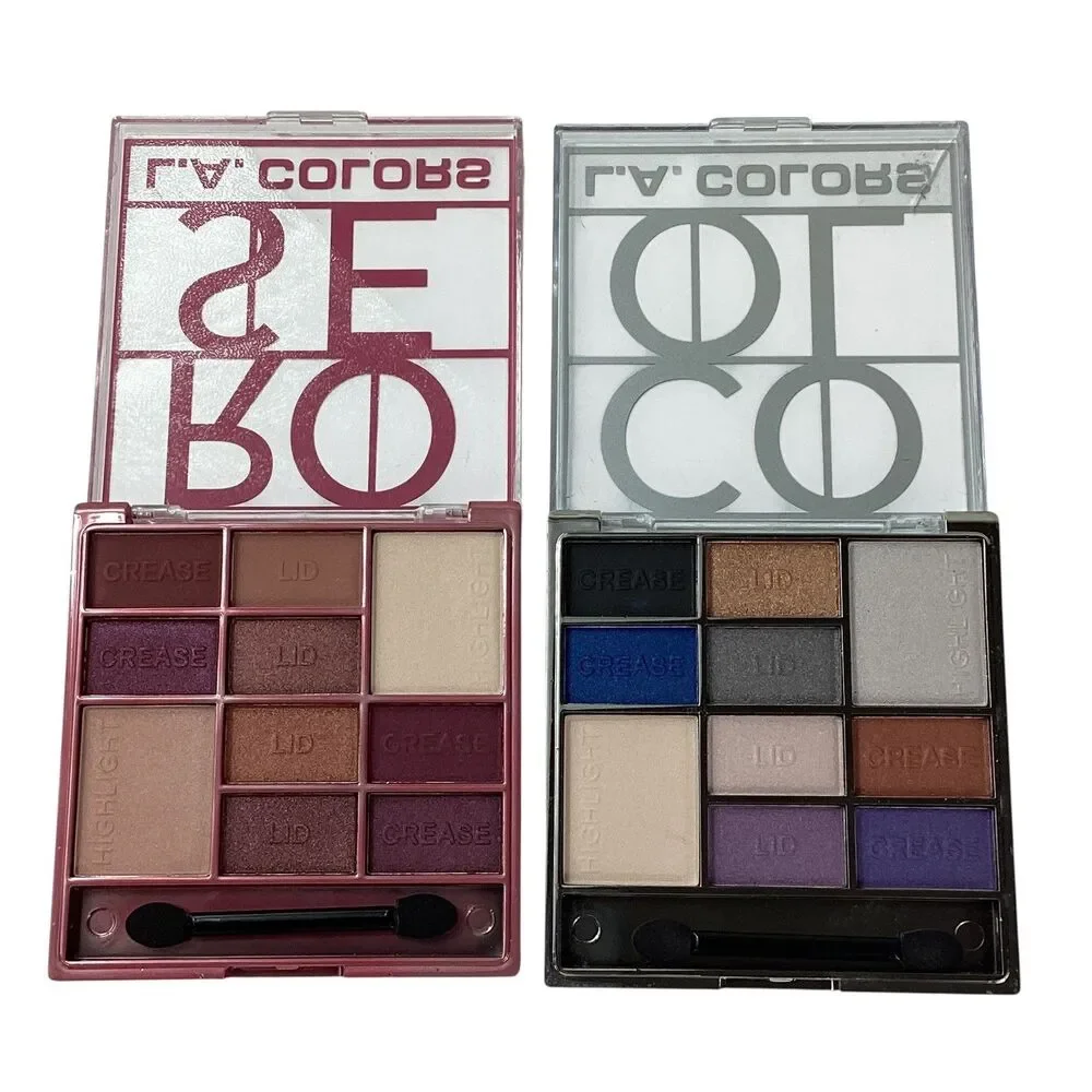 L.A. COLORS Eyeshadow Palette Lot of 2 Rose and Cool New Shimmer Matte